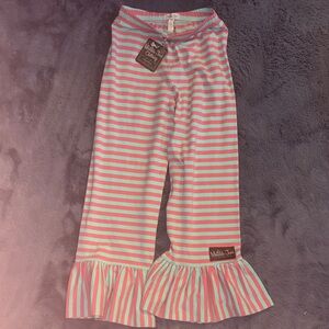 Matilda Jane Size 8 Pink and Blue Striped Pants NWT